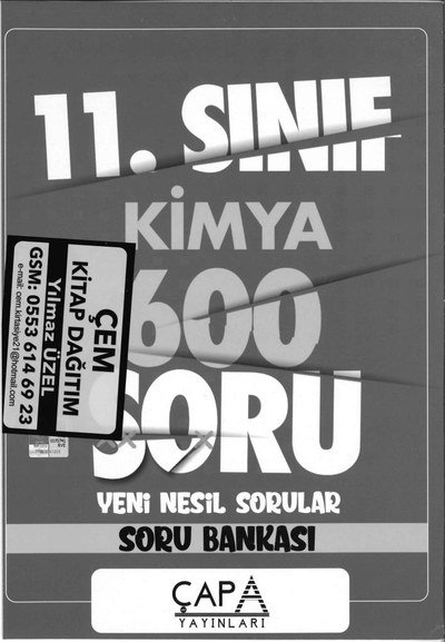 KİMYA 600 SORU YENİ NESİL SORULAR SORU BANKASI Fotokopinci -