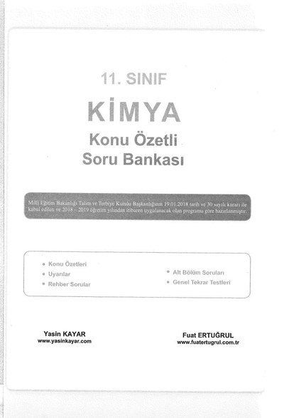 KİMYA KONU ÖZETLİ SORU BANKASI
