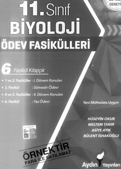 BİYOLOJİ ÖDEV FASİKÜLLERİ 6 FASİKÜL KİTAPÇIK Fotokopinci -