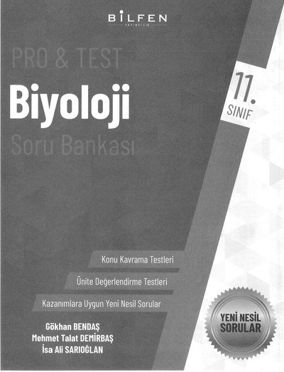 PRO & TEST BİYOLOJİ SORU BANKASI Fotokopinci -