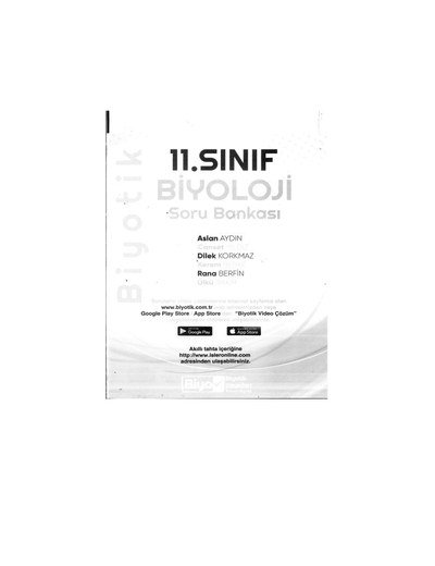 BİYOLOJİ SORU BANKASI Fotokopinci -