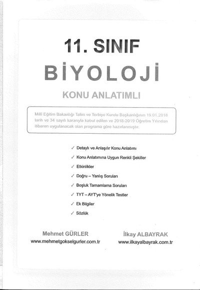 BİYOLOJİ KONU ANLATIMLI Fotokopinci -