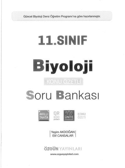 BİYOLOJİ KONU ÖZETLİ SORU BANKASI Fotokopinci -