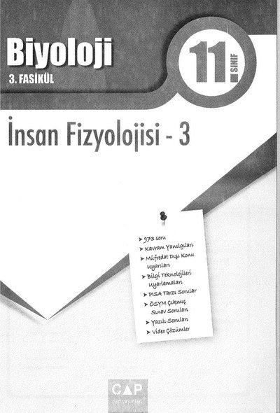 BİYOLOJİ 3. FASİKÜL İNSAN FİZYOLOJİSİ -3 Fotokopinci -