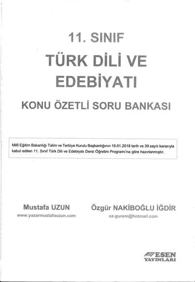 TÜRK DİLİ VE EDEBİYATI KONU ÖZETLİ SORU BANKASI Fotokopinci -