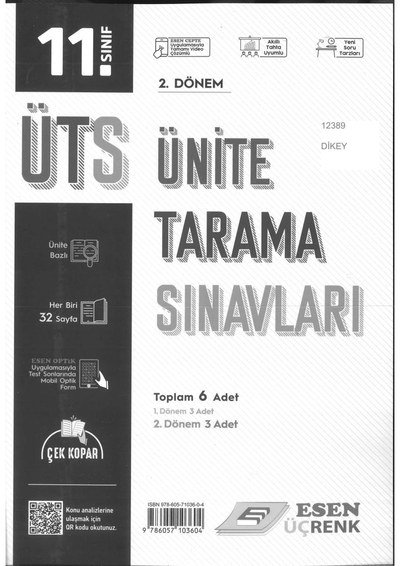 ÜNİTE TARAMA SINAVLARI 2. DÖNEM