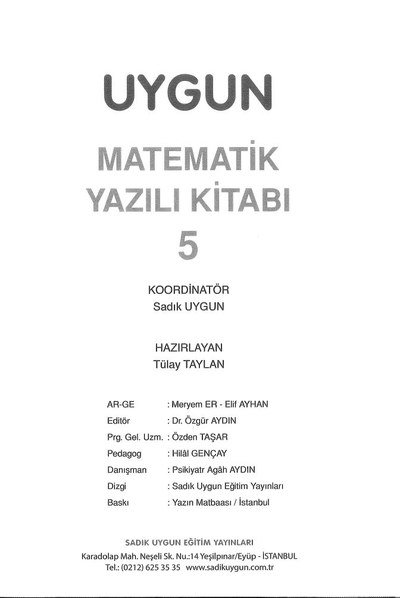 MATEMATİK YAZILI KİTABI Fotokopinci -