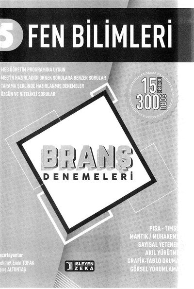 FEN BİLİMLERİ BRANŞ DENEMELERİ