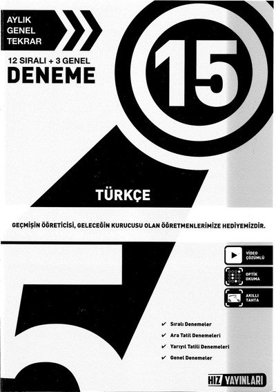 15 DENEME TÜRKÇE Fotokopinci -