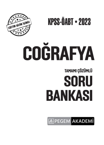 COĞRAFYA TAMAMI ÇÖZÜMLÜ SORU BANKASI Fotokopinci -
