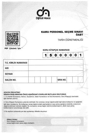 TARİH ÖĞRETMENLİĞİ 6*75 DENEME Fotokopinci -