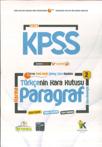 TÜRKÇENİN KARA KUTUSU PARAGRAF (KARMA) Fotokopinci -