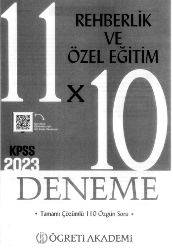 REHBERLİK VE ÖZEL EĞİTİM 11*10 DENEME ÇÖZÜMLÜ Fotokopinci -