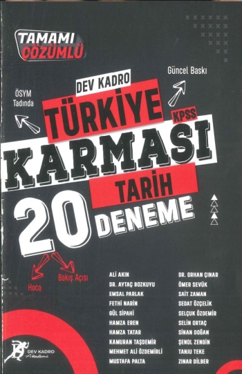 DEV KADRO TÜRKİYE KARMASI TARİH ÇÖZÜMLÜ 20 DENEME Fotokopinci -