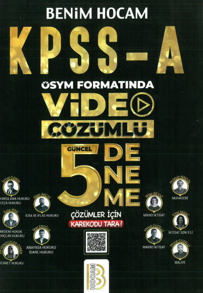 KPSS A Grubu ÖSYM Formatında Video Çözümlü 5 Deneme Benim Hocam Yayınları Fotokopinci -