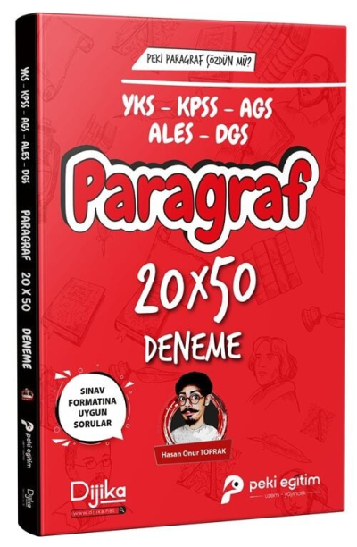 2026 KPSS YKS MEB-AGS ALES DGS Paragraf 20x50 Deneme Dijika Yayınları Fotokopinci -
