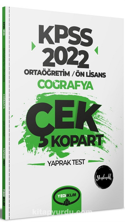 KPSS Ortaöğretim Ön Lisans Genel Kültür Coğrafya Çek Kopart Yaprak Test