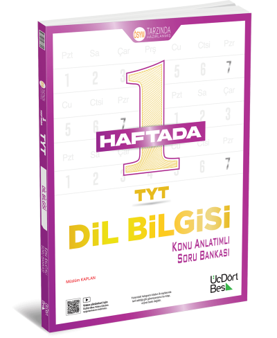 2027 TYT 1 Haftada TYT Dil Bilgisi Konu Anlatımlı Soru Bankası Üç Dört Beş Yayınları Fotokopinci -