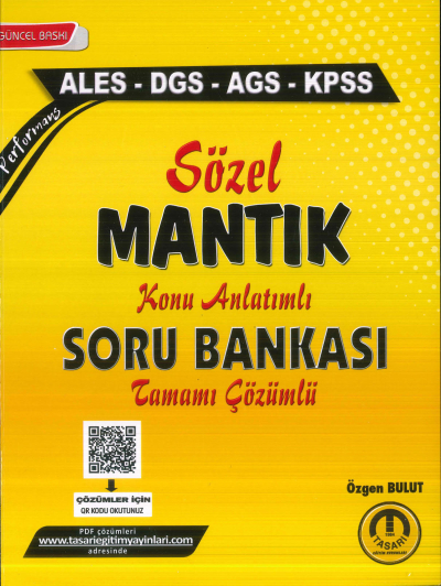 2025 Tüm Sınavlar Sözel Mantık Soru Bankası Tasarı Eğitim Yayınları Fotokopinci -