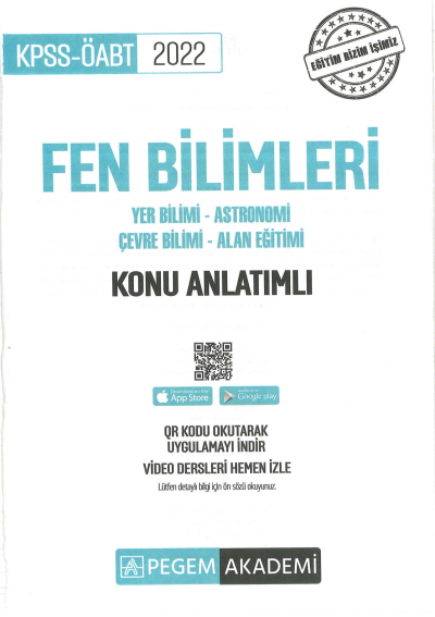 FEN BİLİMLERİ KONU ANLATIMI YER BİLİMİ-ASTRONOMİ-ÇEVRE BİLİMİ-ALAN EĞİTİMİ Fotokopinci -