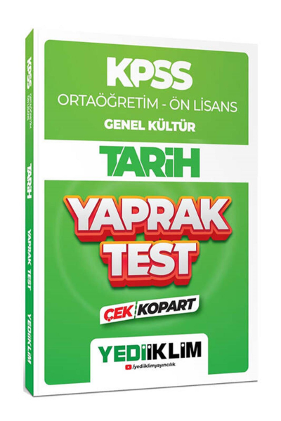 Ortaöğretim Ön Lisans Genel Kültür Tarih Çek Kopart Yaprak Test