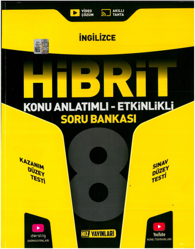 8. Sınıf HİBRİT İngilizce Soru Bankası Hız Yayınları Fotokopinci -