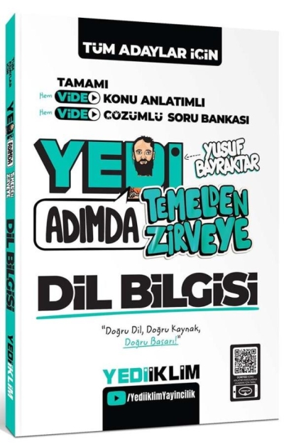 Tüm Adaylar İçin Yedi Adımda Temelden Zirveye Dil Bilgisi Video Konu Anlatımlı Video Çözümlü Soru Bankası Yediiklim Yayınları Fotokopinci -