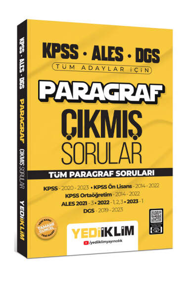 2024 KPSS ALES DGS Paragraf Konularına Göre Tamamı Çözümlü Çıkmış Sorular Fotokopinci -