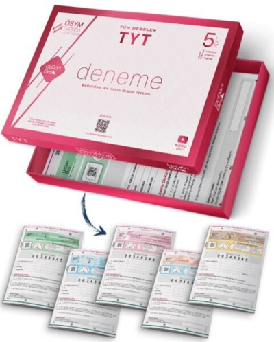 TYT Tüm Dersler 5'li Paket Deneme Video Çözümlü Üç Dört Beş Yayınları Fotokopinci -