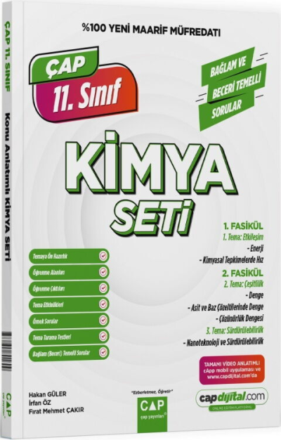 11. Sınıf Kimya Maarif Model Set Çap Yayınları Fotokopinci -