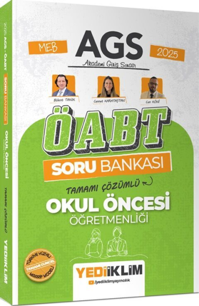 2025 MEB AGS ÖABT Okul Öncesi Öğretmenliği Tamamı Çözümlü Soru Bankası Yediiklim Yayınları Fotokopinci -