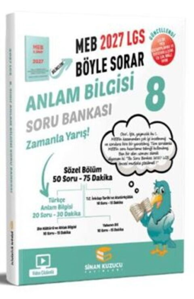 2027 8. Sınıf LGS Anlam Bilgisi Soru Bankası Sinan Kuzucu Fotokopinci -