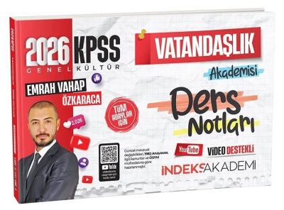 2026 KPSS Vatandaşlık Akademisi Video Ders Notları Emrah Vahap Özkaraca İndeks Akademi Yayıncılık Fotokopinci -