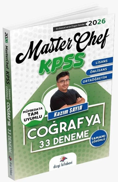 2026 KPSS Coğrafya MasterChef 33 Deneme Çözümlü Kazım Sayın Dizgi Kitap Yayınları Fotokopinci -