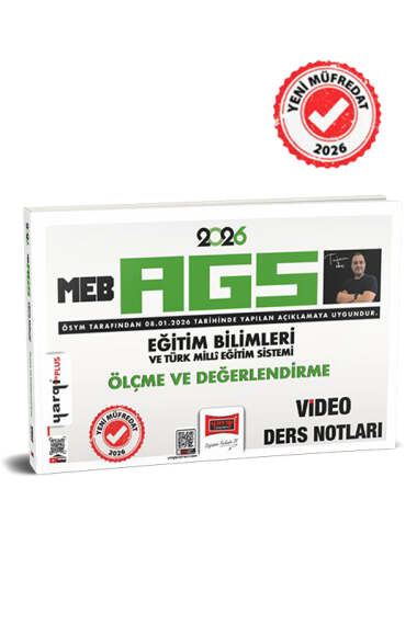 2026 MEB-AGS Eğitim Bilimleri ve Türk Milli Eğitim Sistemi Ölçme ve Değerlendirme Video Ders Notları Yargı Yayınları