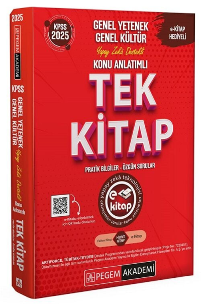 2025 KPSS Genel Yetenek Genel Kültür Konu Anlatımlı Tek Kitap Pegem Akademi Yayıncılık