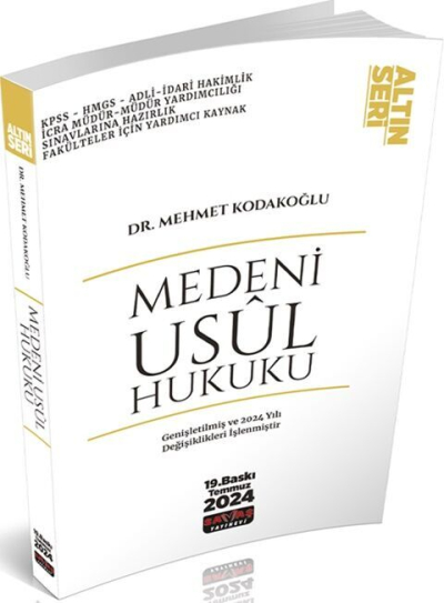 Savaş 2024 Medeni Usul Hukuku Altın Seri 19. Baskı - Mehmet Kodakoğlu Savaş Yayınları