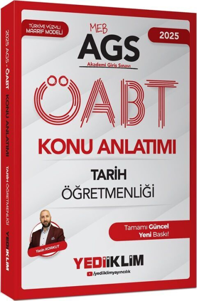 2025 MEB AGS ÖABT Tarih Öğretmenliği Konu Anlatımı Yediiklim Yayınları Fotokopinci -