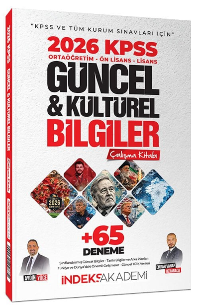 2026 KPSS Güncel ve Kültürel Bilgiler Çalışma Kitabı 65 Deneme İlaveli İndeks Akademi Yayıncılık Fotokopinci -