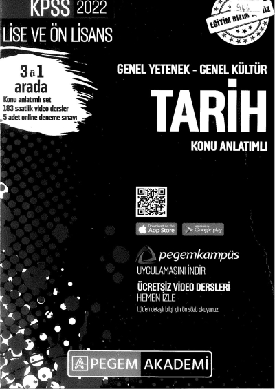 2022 KPSS LİSE VE ÖNLİSANS TARİH KONU ANLATIMI Fotokopinci -