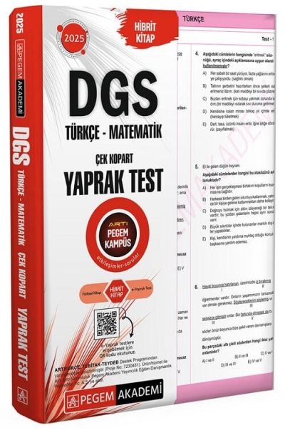 2025 DGS Çek Kopart Yaprak Test Pegem Yayınları Fotokopinci -