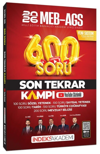 2026 MEB-AGS Son Tekrar Kampı 600 Soru Bankası Youtube Video Çözümlü İndeks Akademi Yayıncılık Fotokopinci -