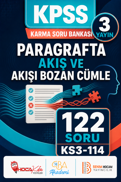 Paragrafta Akış ve Akışı Bozan Cümle 3 Yayın 122 Soru (Benim Hocam - CBA - Hoca Kafası Yayınları) Fotokopinci -