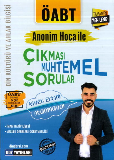 ANONİM HOCA İLE ÇIKMASI MUHTEMEL SORULAR NİYET ETTİM ATANMAYA Fotokopinci -