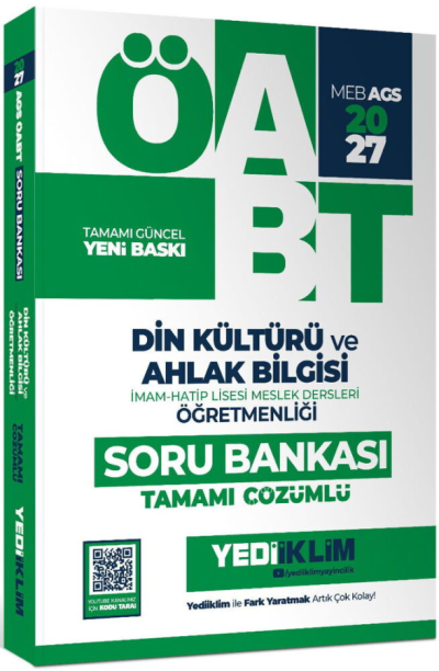 2027 ÖABT MEB-AGS Din Kültürü ve Ahlak Bilgisi Öğretmenliği Soru Bankası Çözümlü Yediiklim Yayınları Fotokopinci -
