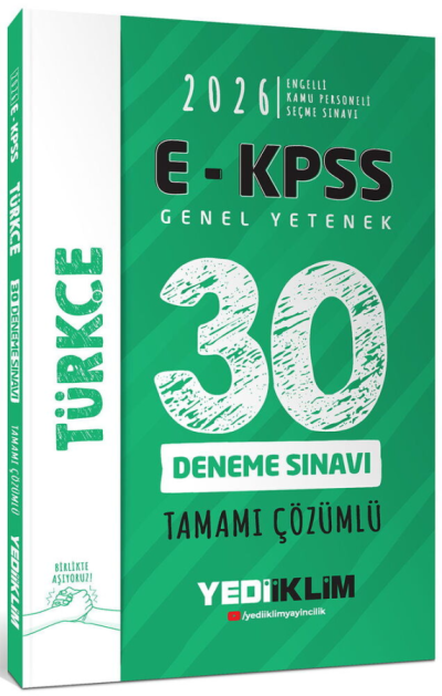 2026 E-KPSS Tüm Adaylar İçin Genel Yetenek Türkçe Tamamı Çözümlü 30 Deneme Sınavı Yediiklim Yayınları Fotokopinci -