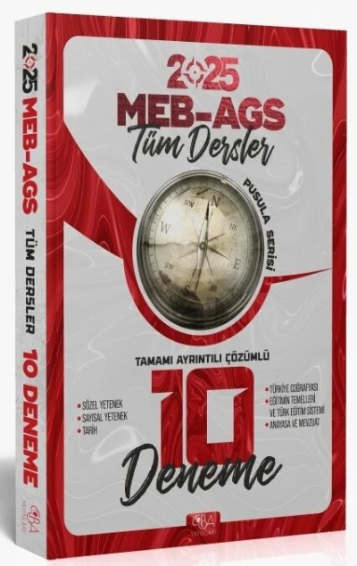 2025 MEB-AGS Tüm Dersler 10 Deneme Çözümlü CBA Yayınları Fotokopinci -
