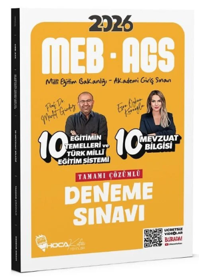 2026 MEB AGS Eğitimin Temelleri ve Türk Milli Eğitim Sistemi Mevzuat Bilgisi 10-10 Deneme Hoca Kafası Fotokopinci -