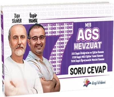 2025 MEB AGS 7 Günde Mevzuat Soru Cevap- Doğru Yanlış Boşluk Doldurma Defteri Dizgi Kitap