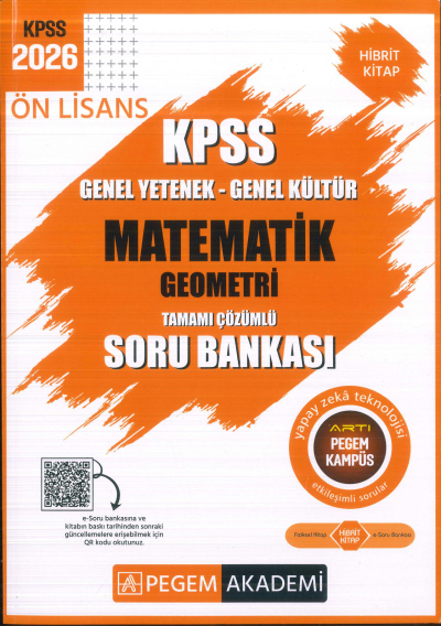 Ön Lisans KPSS Matematik-Geometri Tamamı Çözümlü Soru Bankası Pegem Akademi Fotokopinci -